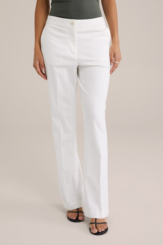 WE Fashion Dames Slim fit flared pantalon met stretch