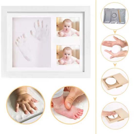 Scoby - Baby Fotolijst - Klei Afdruk Hand & Voet - Gipsafdruk Baby - Babyshower Cadeau - Kraamcadeau - Ook voor Hond & Kat van Scoby — afbeelding 4