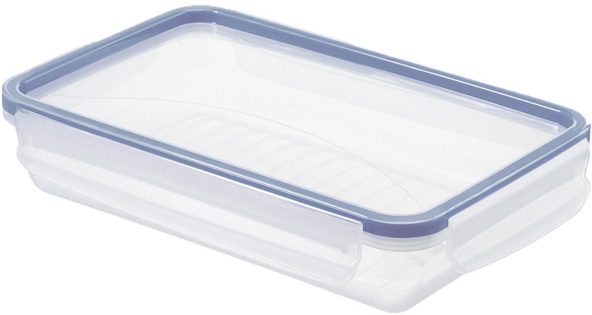 Rotho Clic & Lock Koelkast Bewaardoos 1L Vlak Horizon Blauw/Transparant