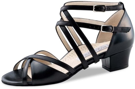 Werner Kern Heren dansschoenen 28023 - leer/nubuck zwart - normale breedte - 3 cm standaard hak - Made in Italy, zwart, 44 EU