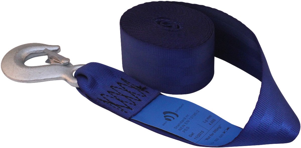 Lierband 4,6m blauw - Handlier - Handtakel - Voor aanhangers, boten en voertuigen - Novio