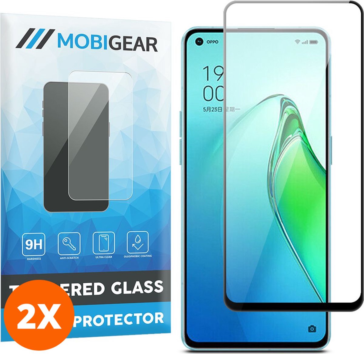 Mobigear Screenprotector geschikt voor OPPO Reno 8 Pro 5G Glazen | Mobigear Premium Screenprotector - Case Friendly (2-Pack)