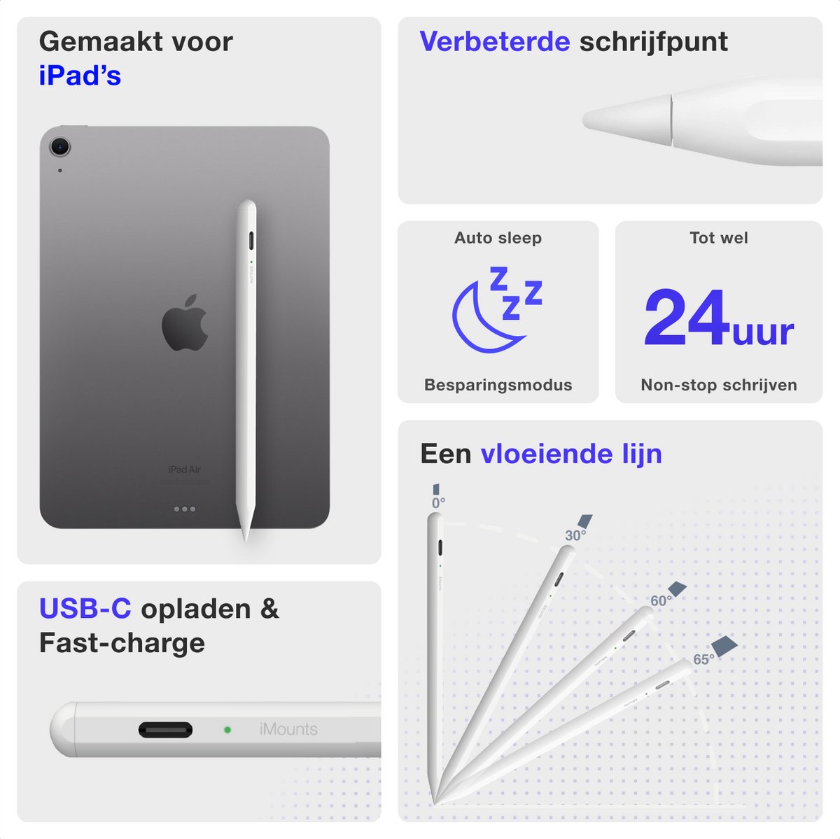 iMounts Apple pencil iPad - USB-C - ipad pen 2e generatie alternatief thumbnail 2