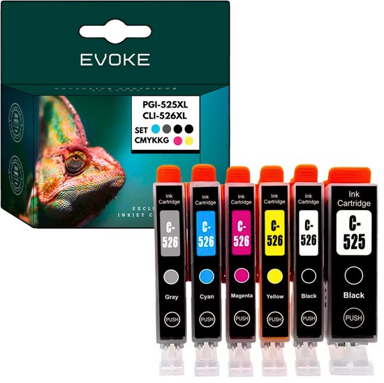 Katie's Edible Ink Cartridge Set For Canon Pixma MG5150 MG5250 MG5350 - 5 Pack (525/526)