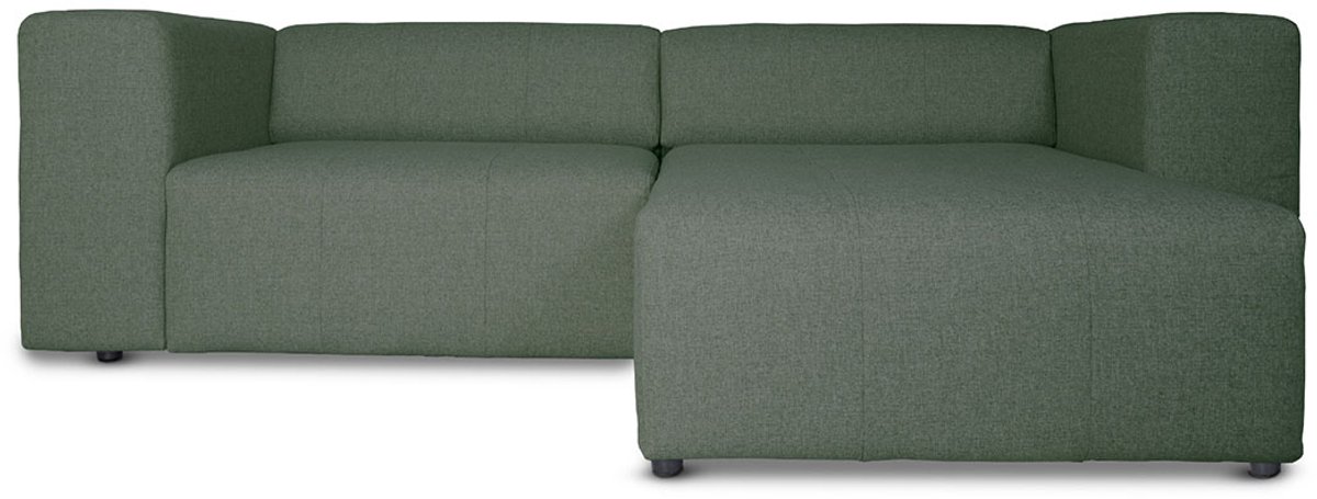 Heaven bank met chaise longue rechts of links gedraaid groen.