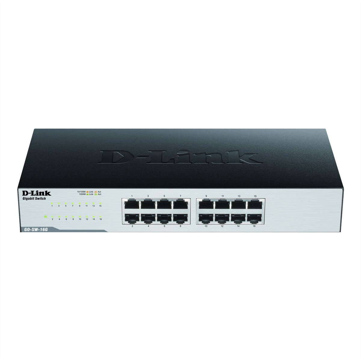 D-Link GO-SW-16G - Netwerkswitch - Unmanaged - 16 Poorten - Grijs