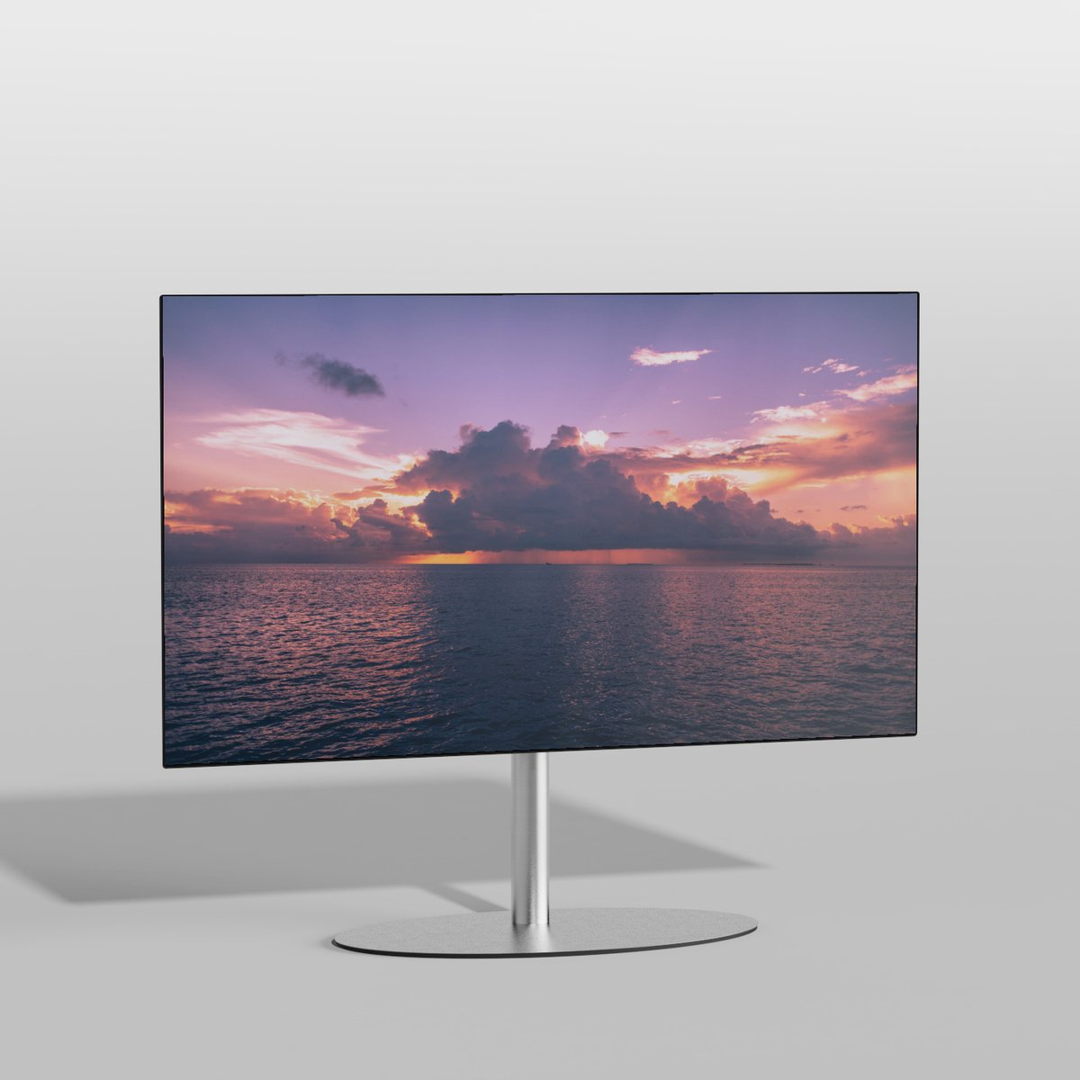 Cavus TV Vloerstatief ELLIPS 80 – geborsteld RVS - hoogte 80cm - VESA 100x100
