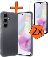 Coque compatible avec Samsung A36, coque en Siliconen avec 2 films de protection d'écran, coque arrière compatible avec Samsung Galaxy A36, transparente