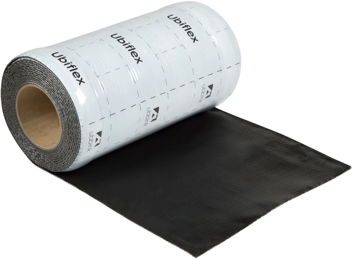 Ubbink ubiflex finio loodvervanger vulkaniserend met dubbele kleeflaag 300mm x 10 meter - zwart (0535224)