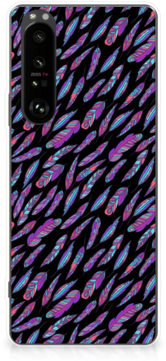 Sony Xperia 1 III TPU bumper Feathers Color
