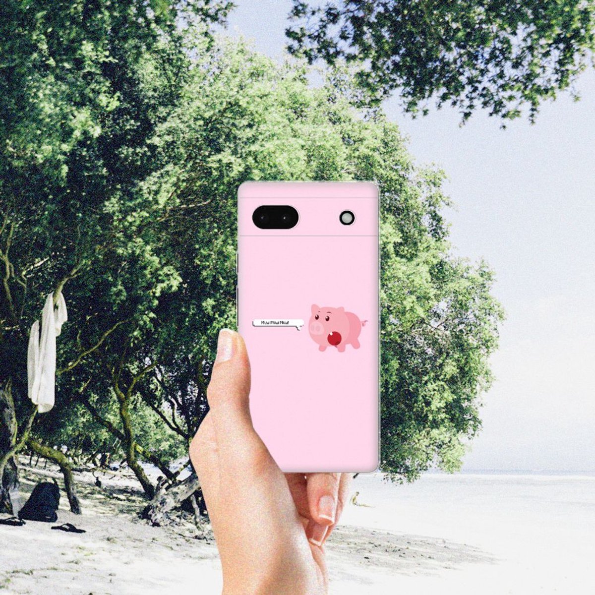 Google Pixel 6A Telefoonhoesje met Naam Pig Mud
