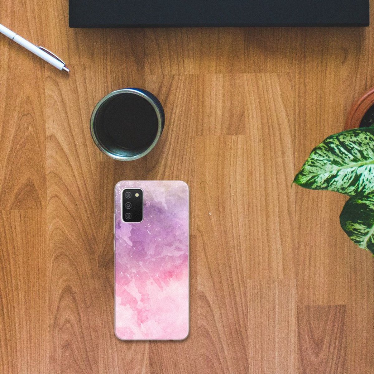 Hoesje maken Samsung Galaxy A02s Pink Purple Paint