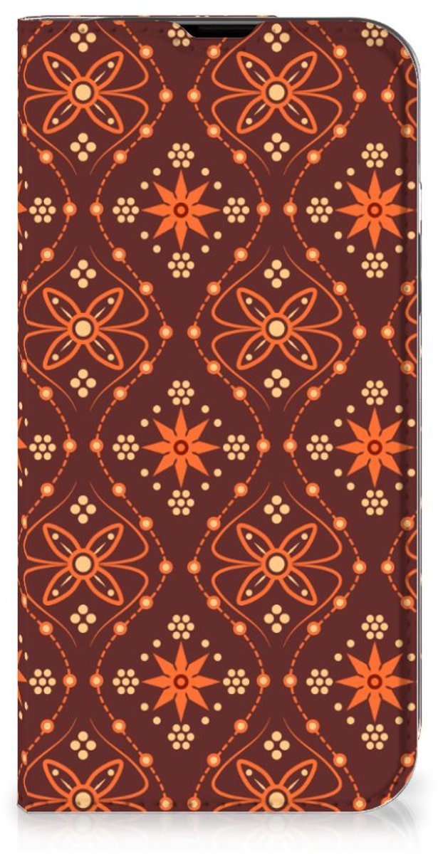 iPhone 14 Hoesje met Magneet Batik Brown