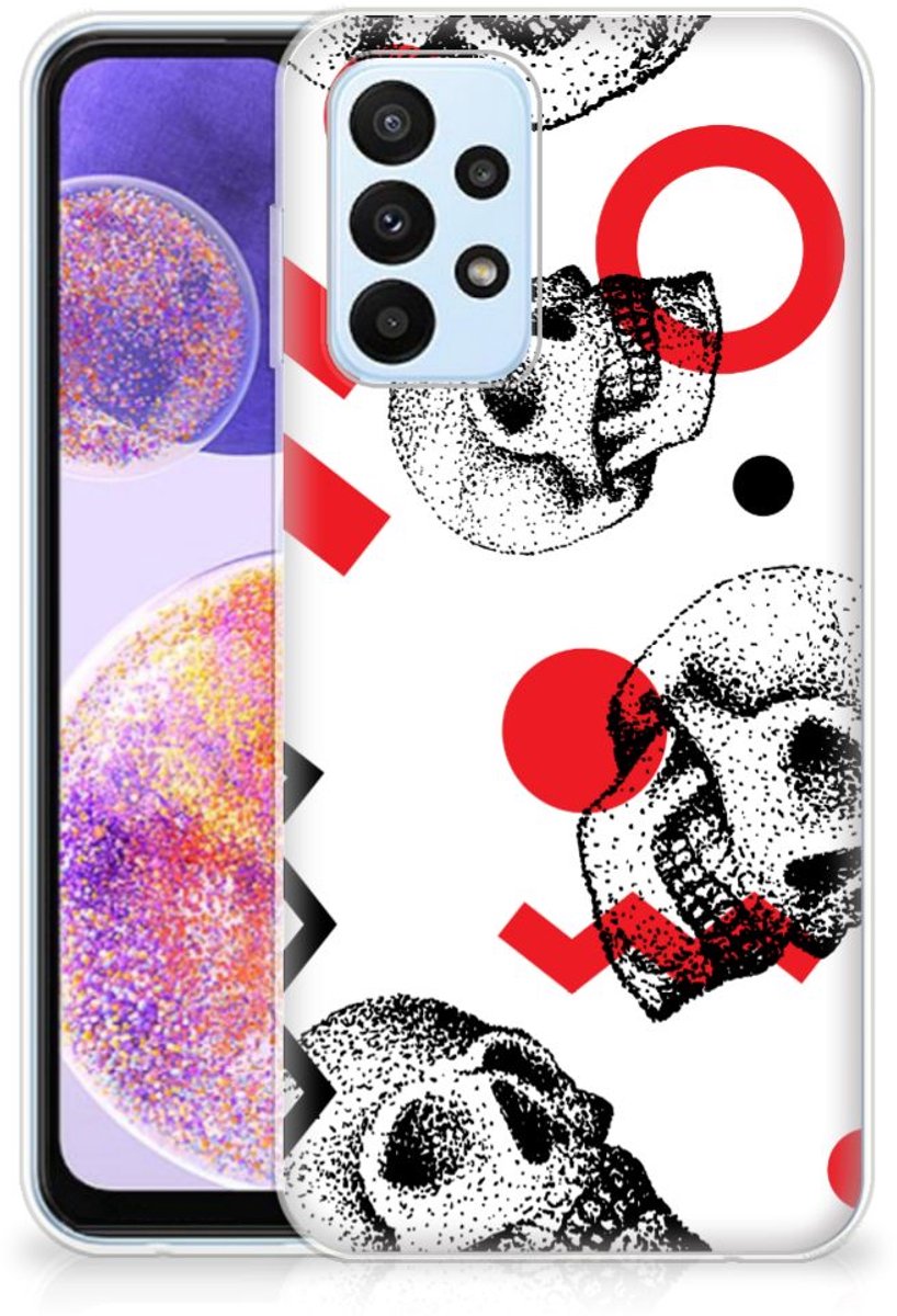 Silicone Back Case Samsung Galaxy A23 Skull Red