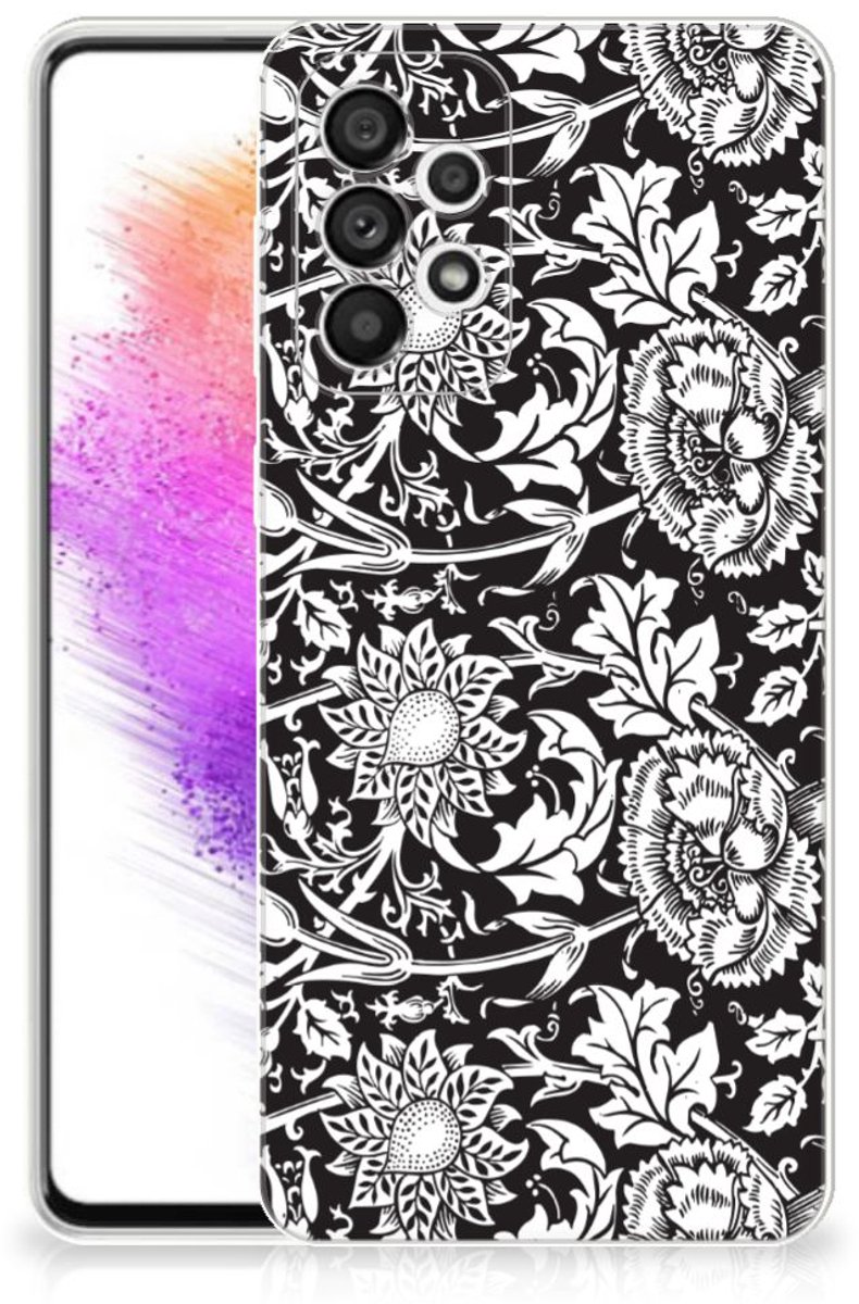 Samsung Galaxy A73 5G TPU Case Black Flowers