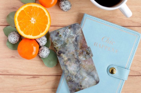 Étui pour téléphone portable OPPO A15 Book Cover Marbre Grijs