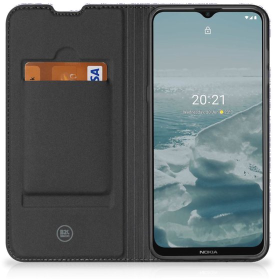 Coque Smartphone Nokia G10 | Étui style livre G20 Angel Skull Blue