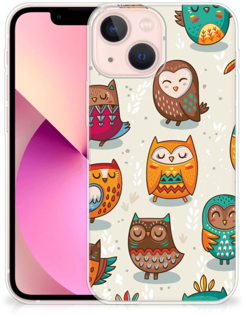 iPhone 13 mini TPU Hoesje Vrolijke Uilen