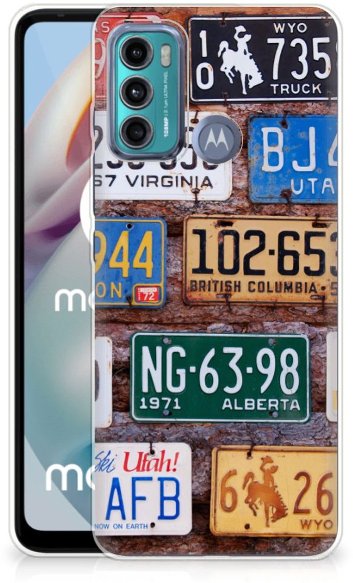 Motorola Moto G60 Siliconen Hoesje met foto Kentekenplaten