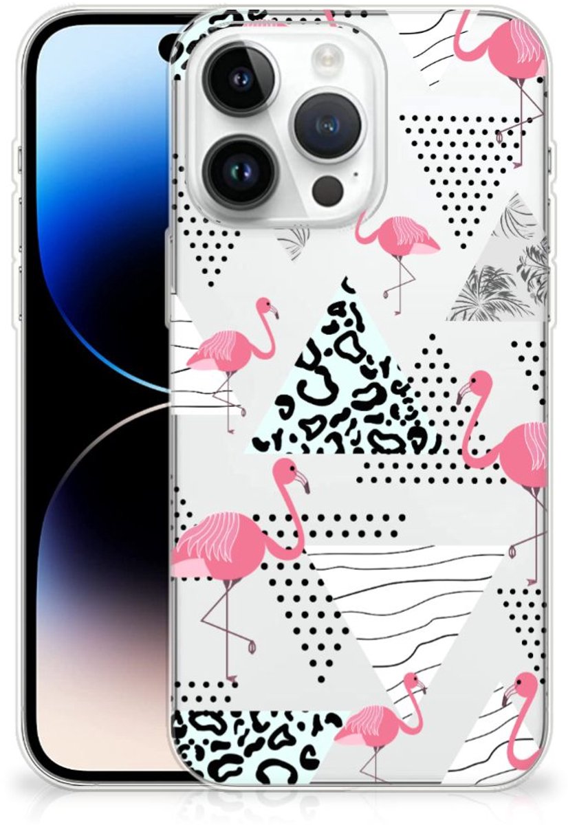 iPhone 14 Pro Max TPU Hoesje Flamingo Triangle