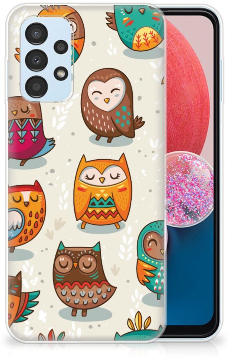 Samsung Galaxy A13 4G TPU Hoesje Vrolijke Uilen