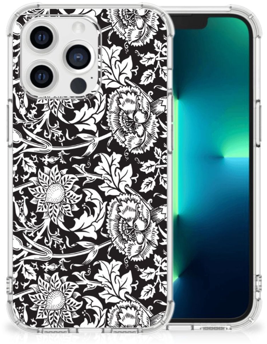 Apple iPhone 13 Pro Case Black Flowers