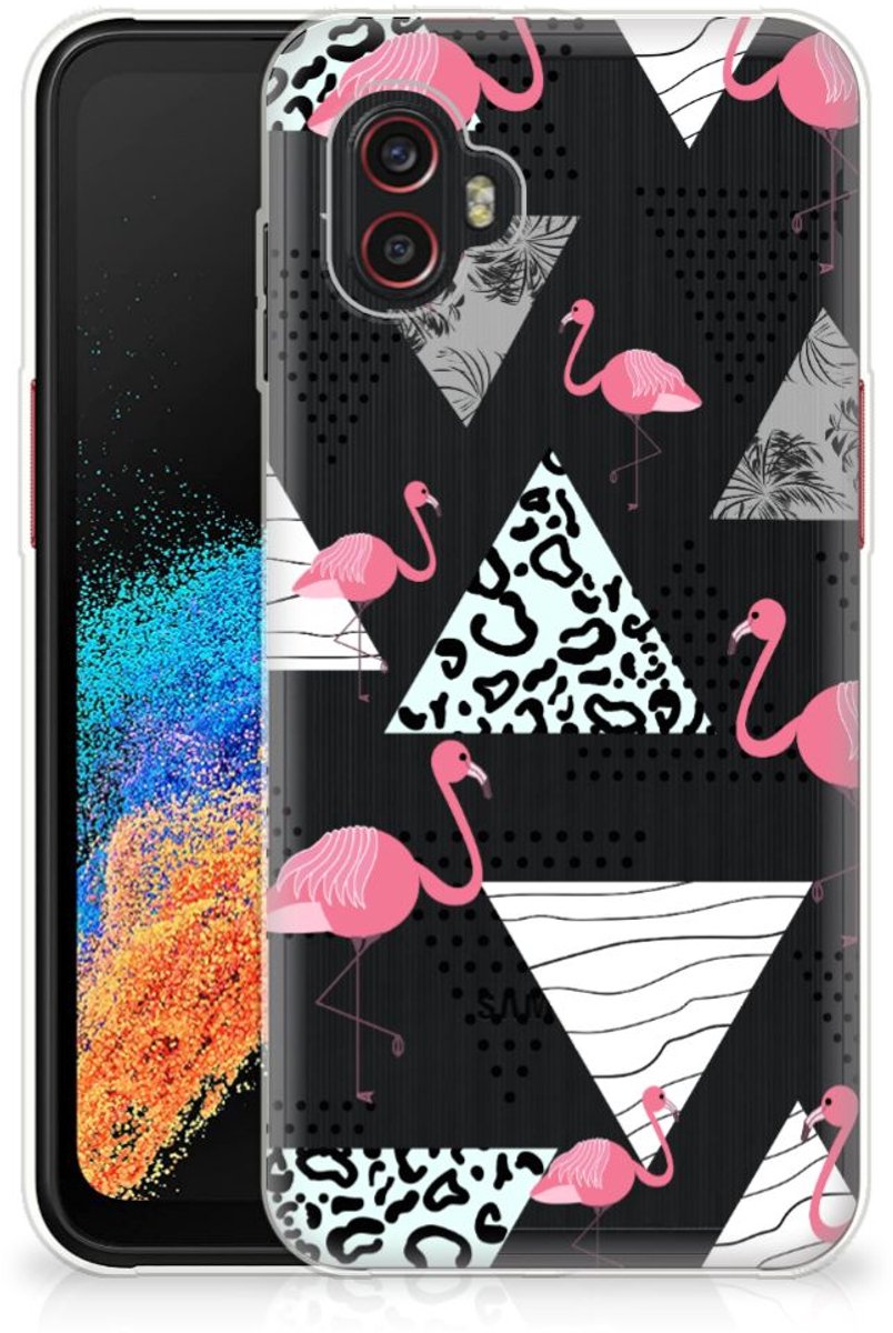 Samsung Galaxy Xcover 6 Pro TPU Hoesje Flamingo Triangle