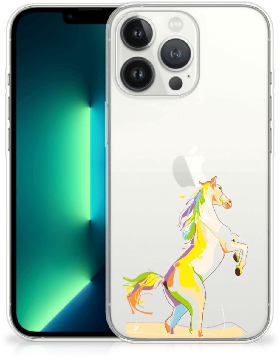 iPhone 13 Pro Max Telefoonhoesje met Naam Horse Color