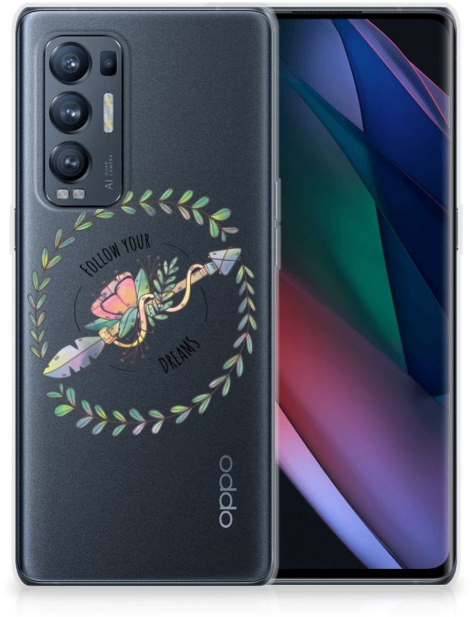 Back Cover voor OPPO Find X3 Neo Telefoonhoesje met Naam Boho Dreams