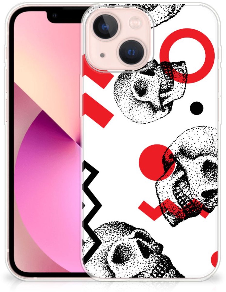 Silicone Back Case iPhone 13 mini Skull Red
