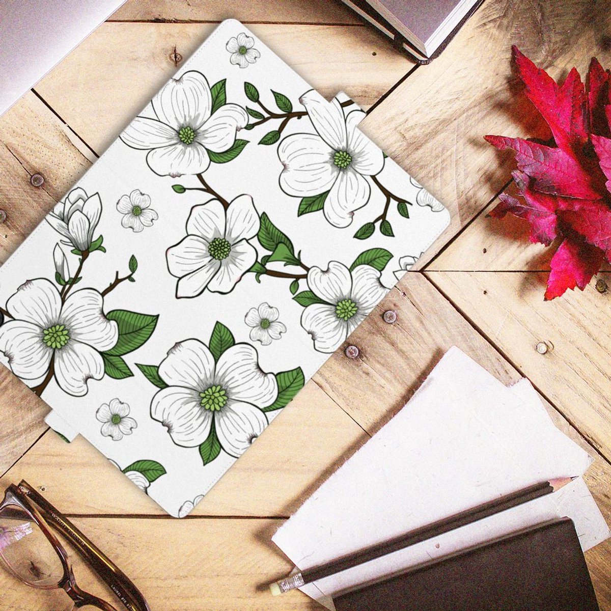Samsung Galaxy Tab A8 2021/2022 Tablet Cover Dogwood Flowers