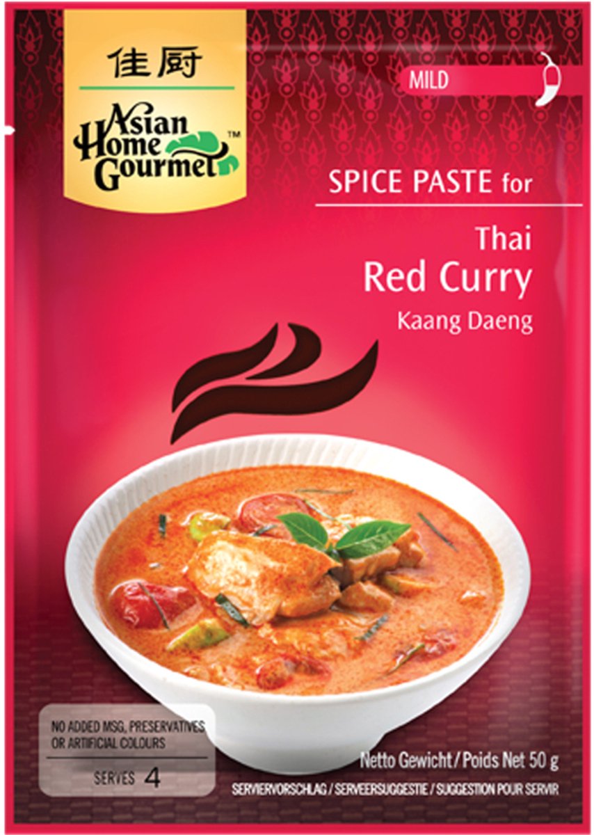 Asian Home Gourmet Rode Curry - Thaise kruiden en specerijen voor pittige gerechten - 12 x 50 g