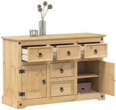 Dfrutt Vitrine, Dressoir Met Drie Deuren, Multifunctioneel Woonkamermeubilair, 100% Made In Italy 80x38h121 Cm Glanzend Wit En Esdoorn