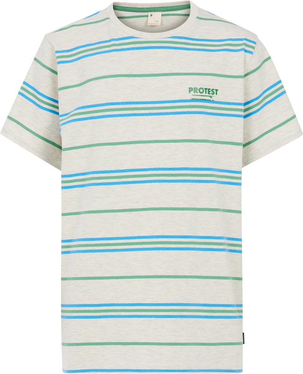Protest Prtscott Jr – T shirt Jongens – Korte mouwen – Ronde hals – Gestreept Blauw