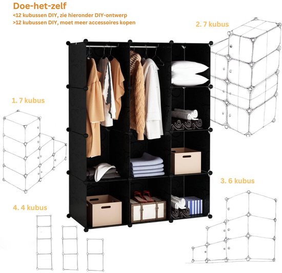 VELTRR® Dressing Kasten - Kledingkast - Kledingkasten Slaapkamer - Organizer van VELTRR® — afbeelding 5