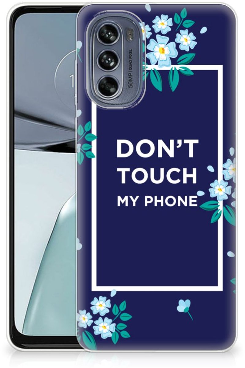Motorola Moto G62 5G Silicone-hoesje Flowers Blue DTMP