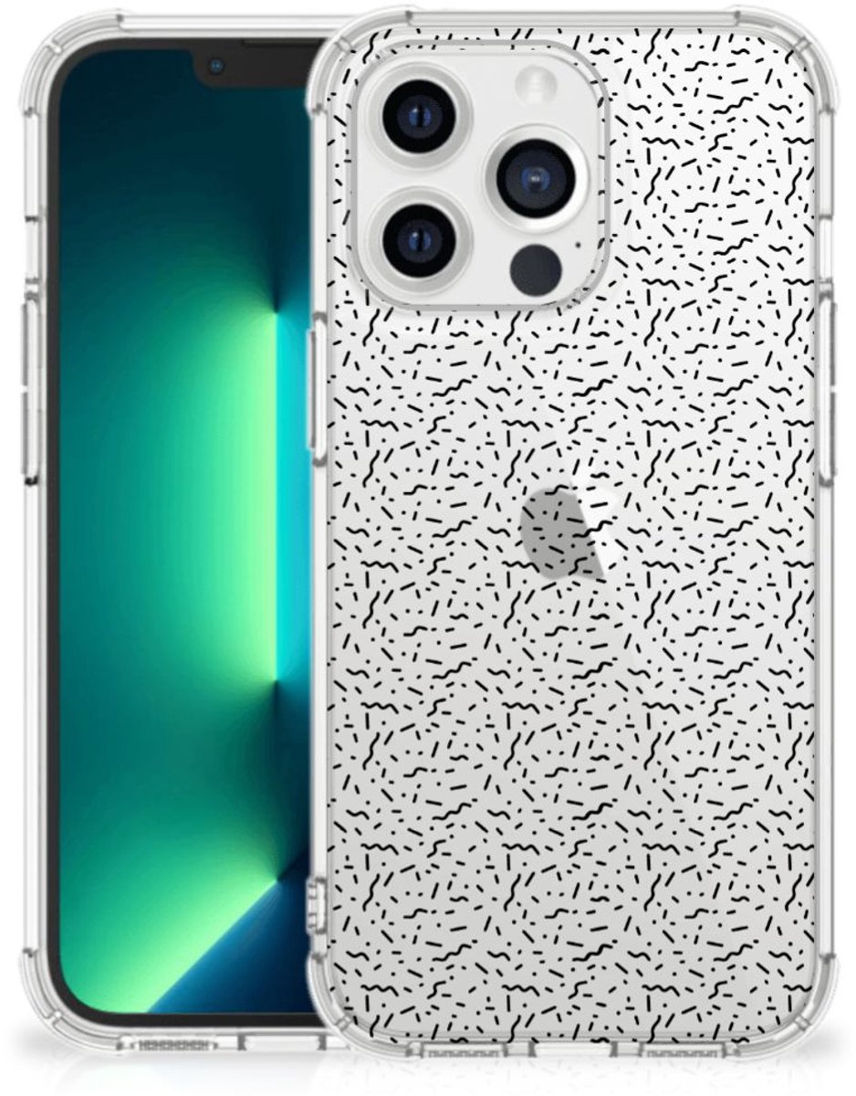 iPhone 13 Pro Max Doorzichtige Silicone Hoesje Stripes Dots