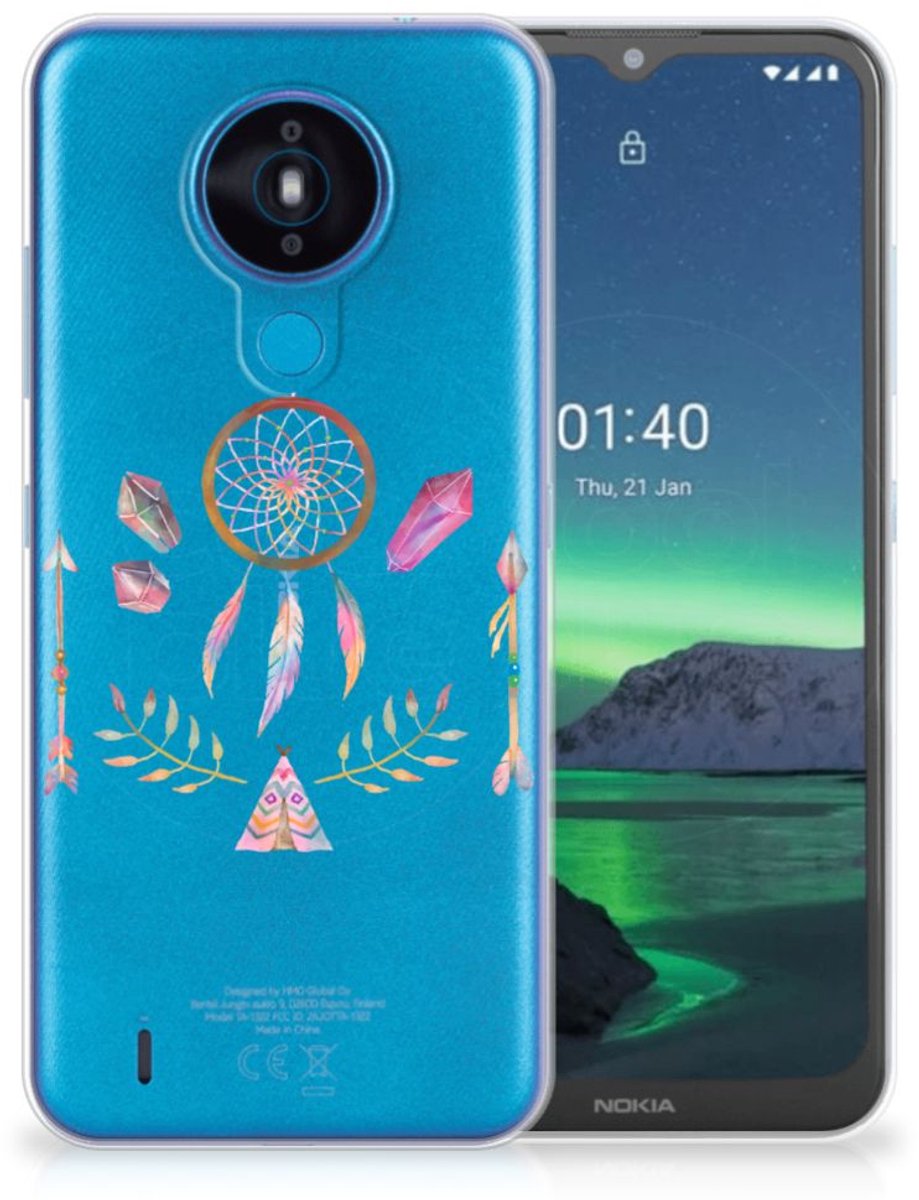 Nokia 1.4 Telefoonhoesje met Naam Boho Dreamcatcher