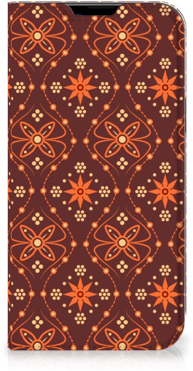 Apple iPhone 14 Plus Hoesje met Magneet Batik Brown