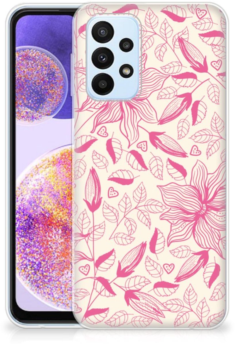 Samsung Galaxy A23 TPU Case Pink Flowers