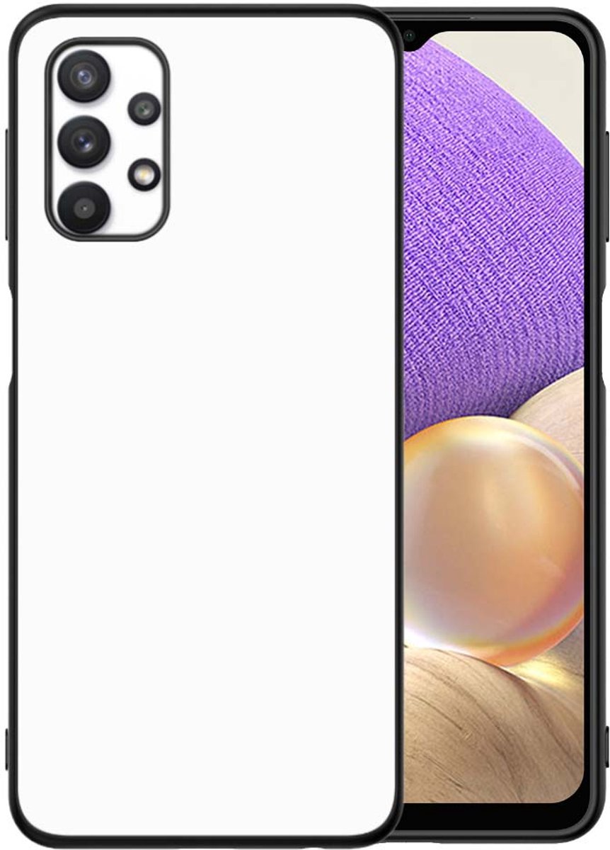 Backcover Samsung Galaxy A32 5G Telefoon Hoesje Zwart/wit