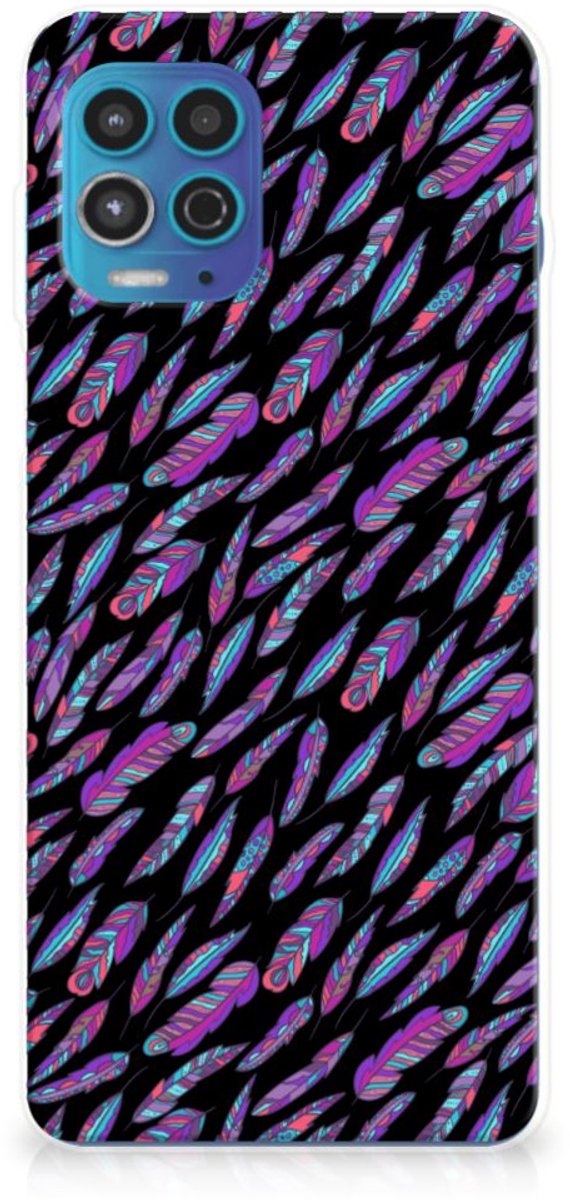 Motorola Moto G100 TPU bumper Feathers Color