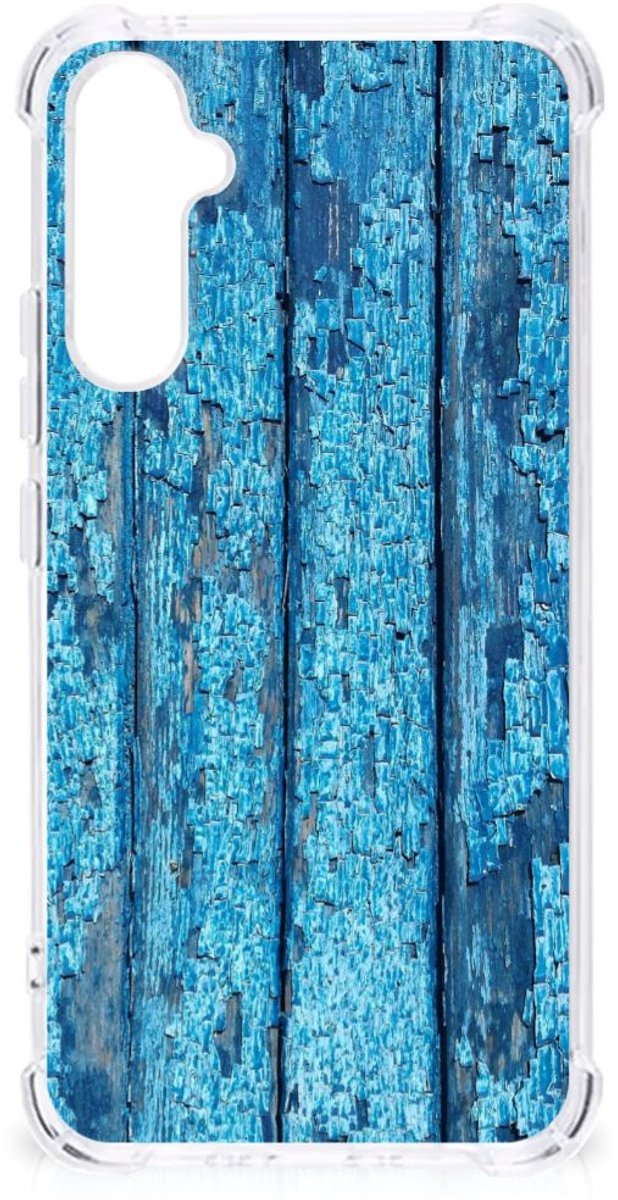 Samsung Galaxy A34 Stevig Telefoonhoesje Wood Blue