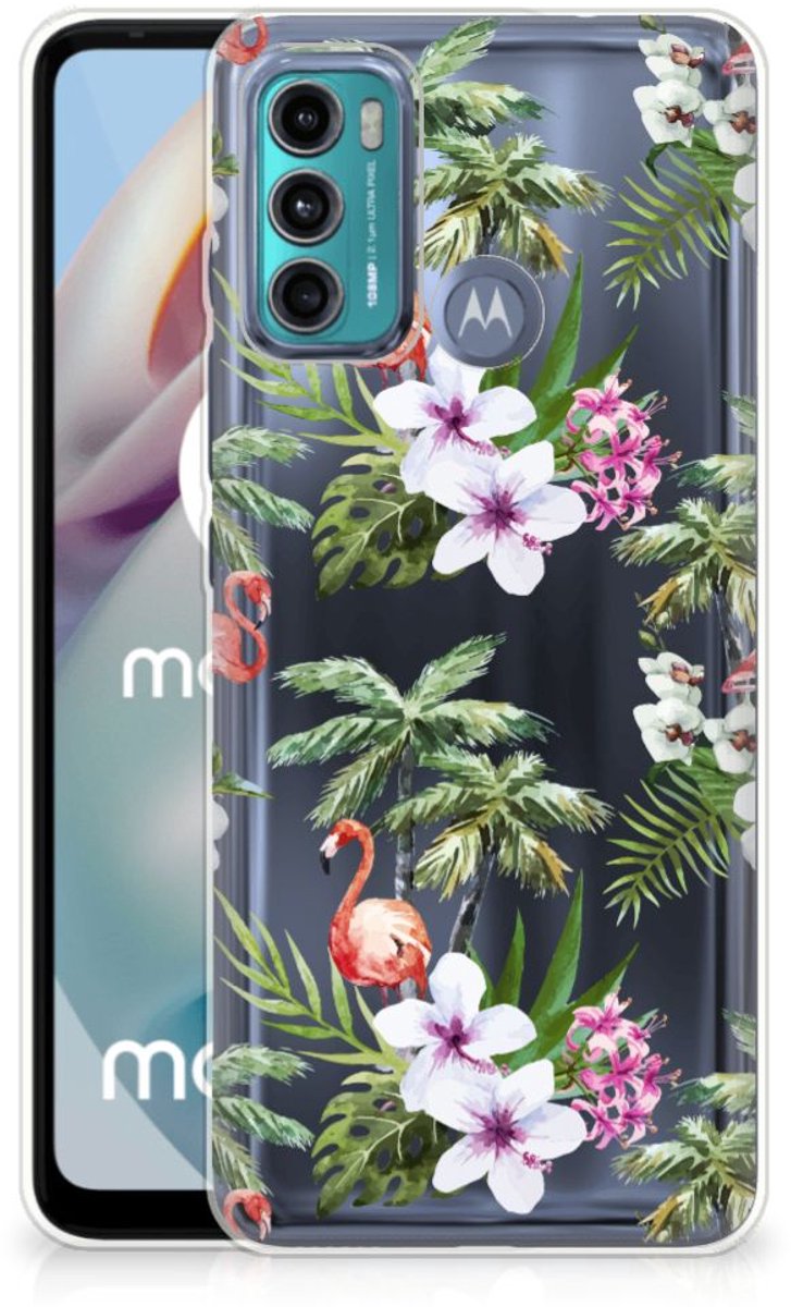 Motorola Moto G60 TPU Hoesje Flamingo Palms