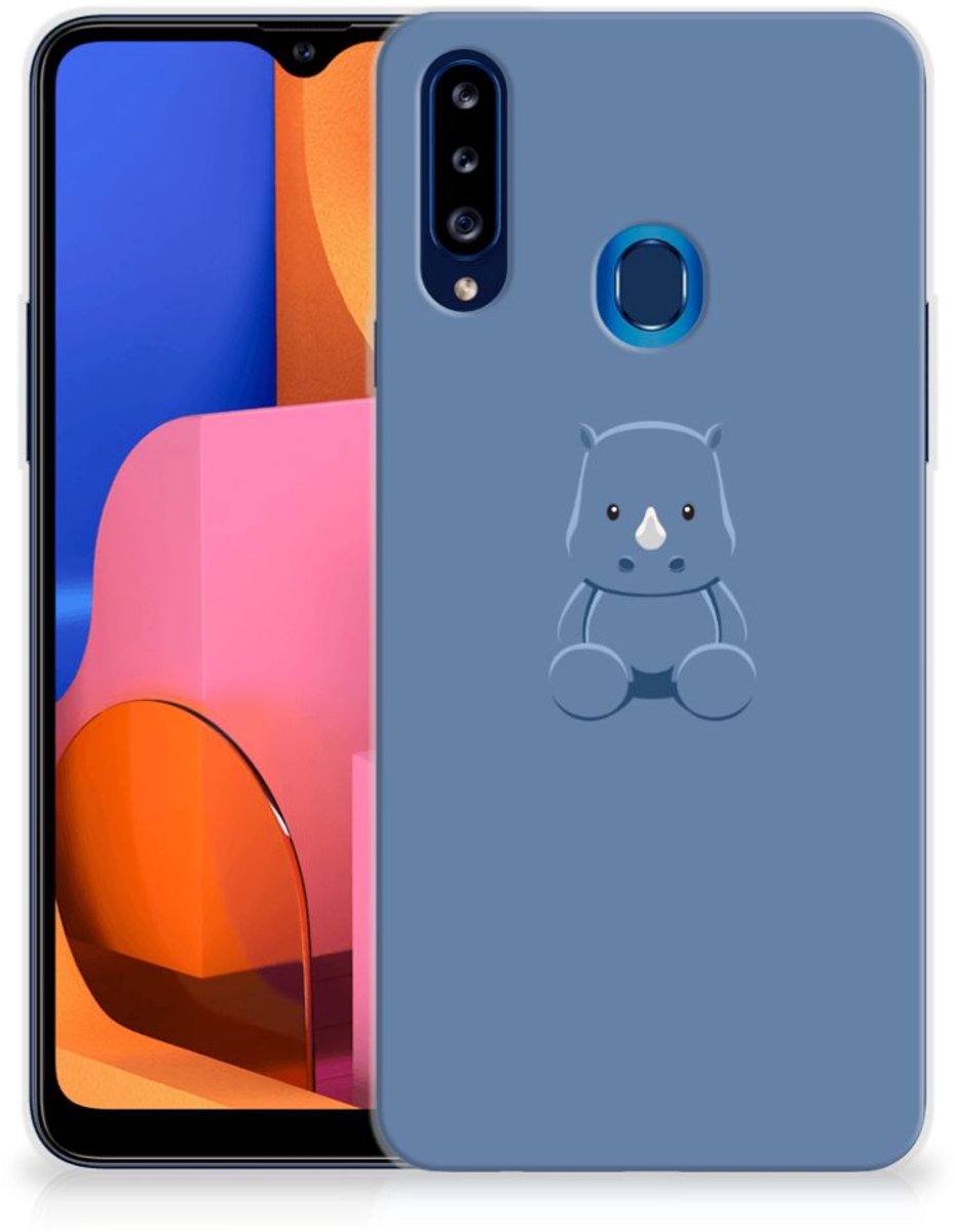 Samsung Galaxy A20s Telefoonhoesje met Naam Baby Rhino