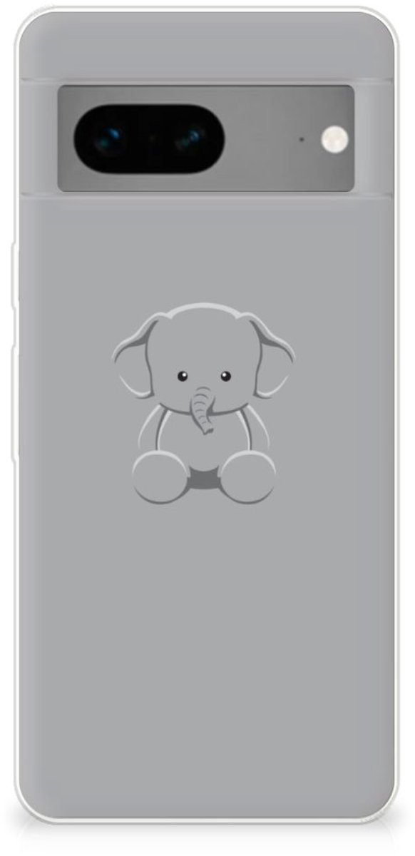Google Pixel 7 Telefoonhoesje met Naam Grijs Baby Olifant