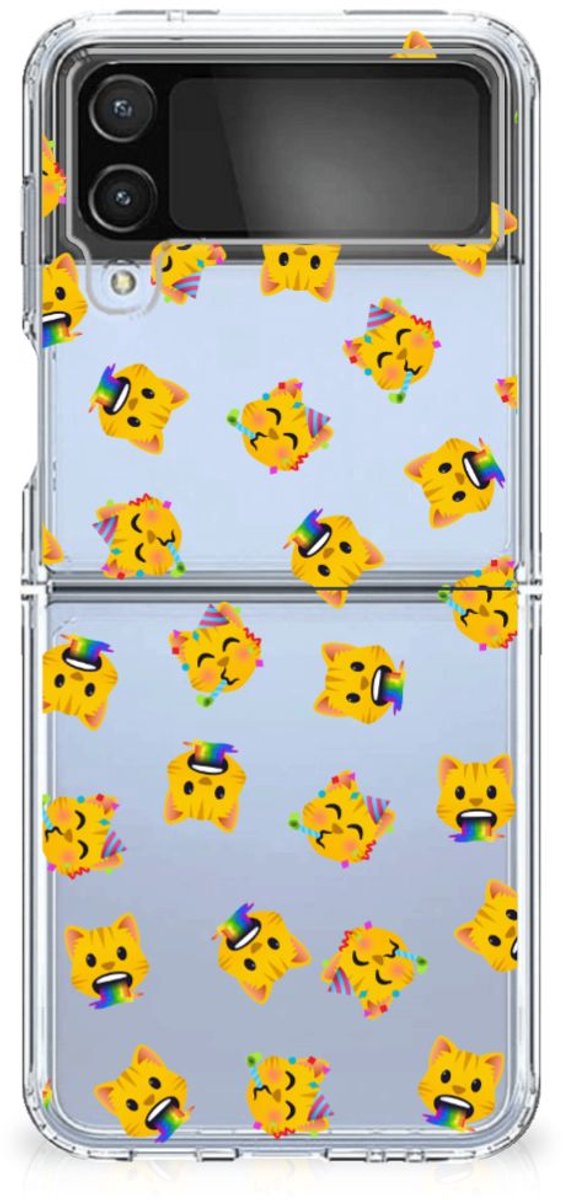 TPU bumper voor Samsung Galaxy Z Flip 4 Katten Emojis