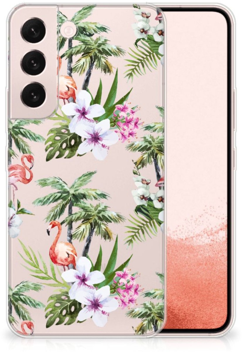 Samsung Galaxy S22 TPU Hoesje Flamingo Palms
