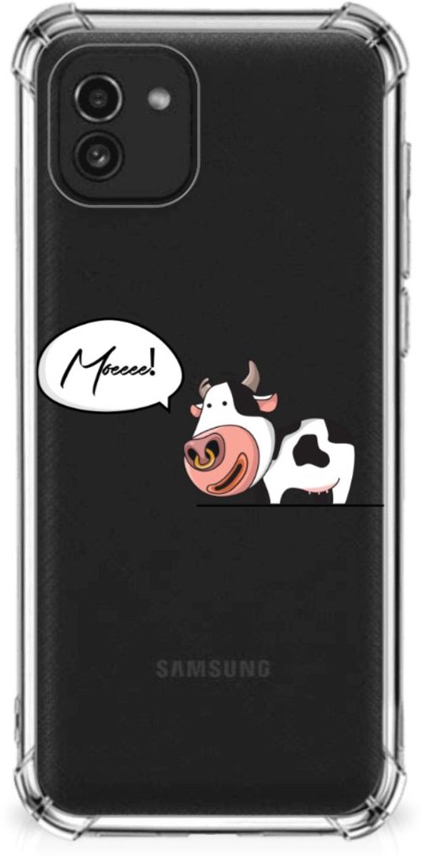 Back Cover voor Samsung Galaxy A03 Stevig Bumper Hoesje Cheeky Cow