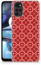 Coque pour téléphone portable Coque Motorola Moto G22 avec texte Batik Rouge